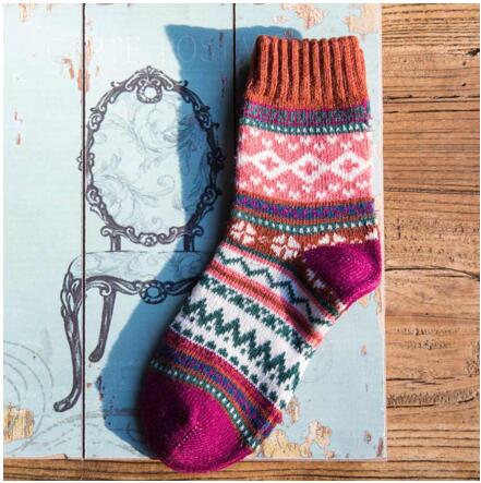 Autumn And Winter Knitted Cotton Wool Thick Warm Women's Socks