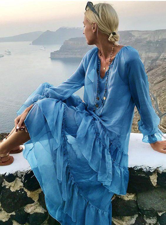 2018 New Long Sleeve Solid Color Splice Maxi Dress