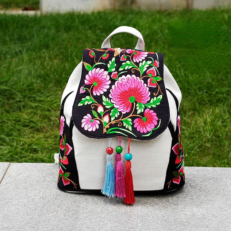 New Joker Canvas Backpack Female Simple Embroidery Backpack