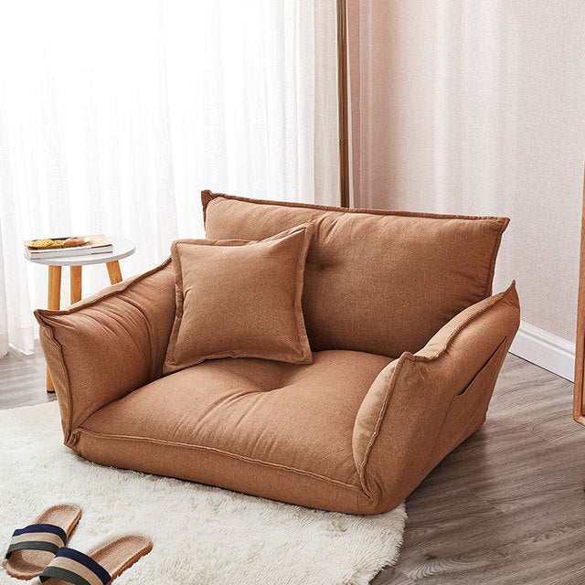 Modern Design Floor Sofa Bed 5 Position Adjustable Lazy Sofa Japanese Style Furniture Living Room Reclining Folding Sofa Couch