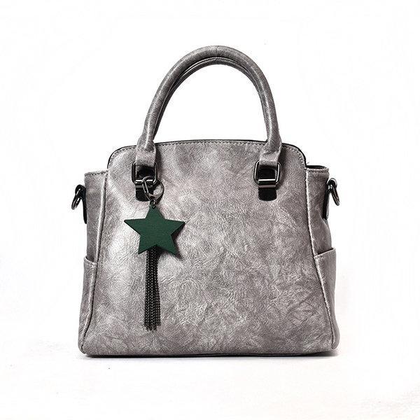 Elegant PU Leather Handbag Star Decorational Shoulder Bags Crossbody Bags For Women