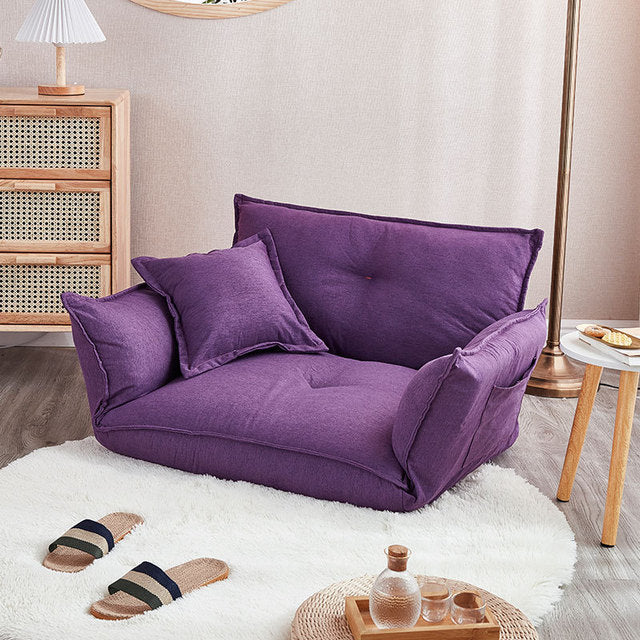 Modern Design Floor Sofa Bed 5 Position Adjustable Lazy Sofa Japanese Style Furniture Living Room Reclining Folding Sofa Couch