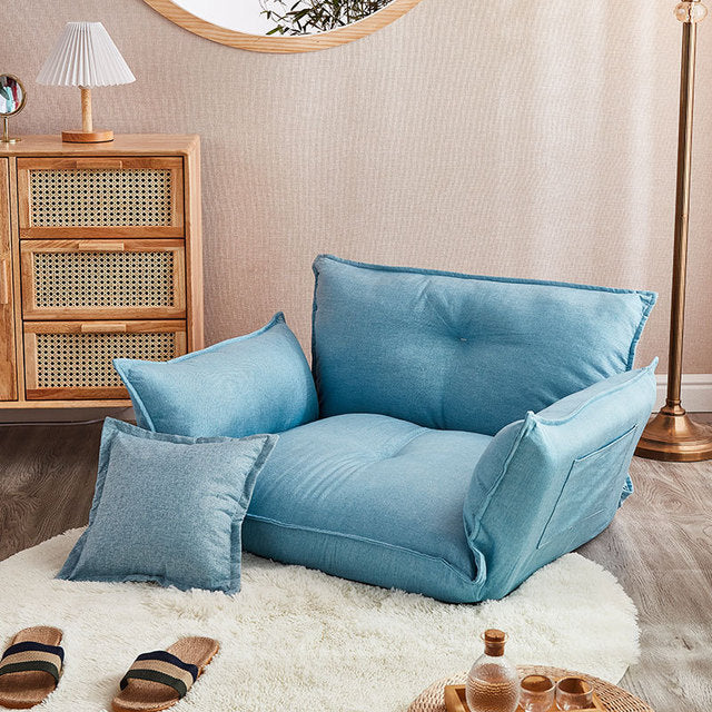 Modern Design Floor Sofa Bed 5 Position Adjustable Lazy Sofa Japanese Style Furniture Living Room Reclining Folding Sofa Couch