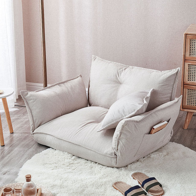 Modern Design Floor Sofa Bed 5 Position Adjustable Lazy Sofa Japanese Style Furniture Living Room Reclining Folding Sofa Couch