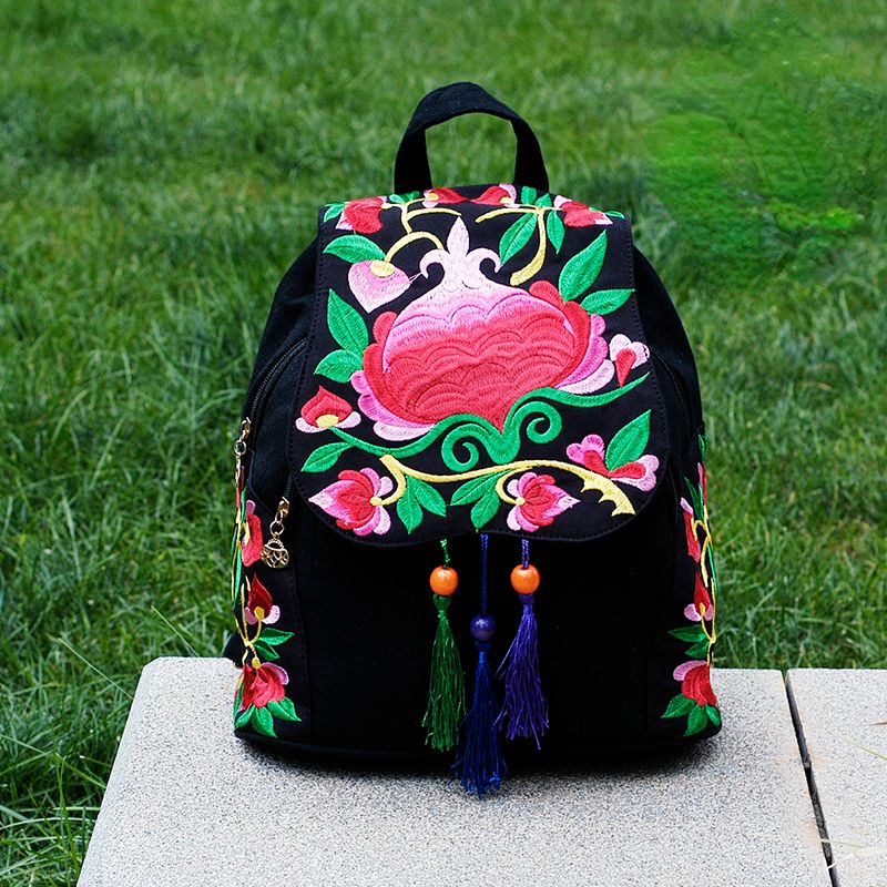 New Joker Canvas Backpack Female Simple Embroidery Backpack