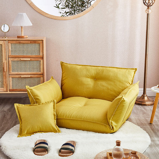 Modern Design Floor Sofa Bed 5 Position Adjustable Lazy Sofa Japanese Style Furniture Living Room Reclining Folding Sofa Couch