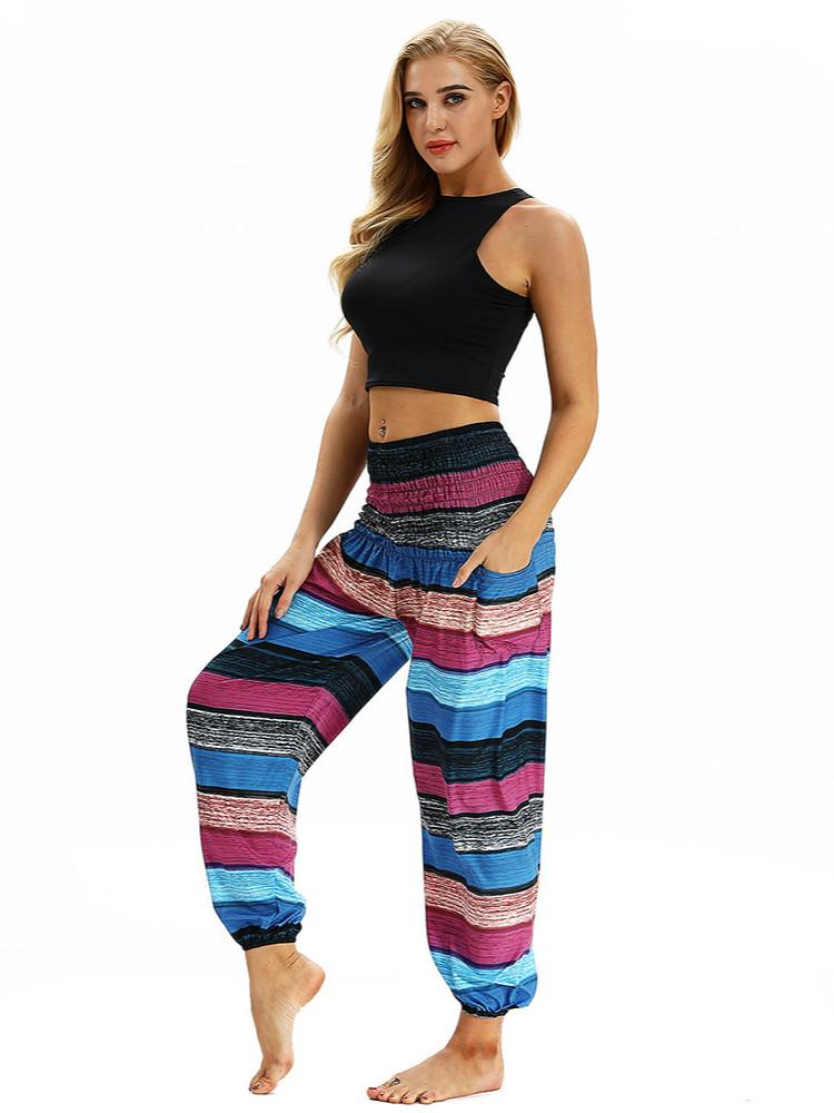 Digital Print Editing Sports Yoga Pants Women's Casual Light Lantern  Dance Pants Cross Fall Blast. – emogogo