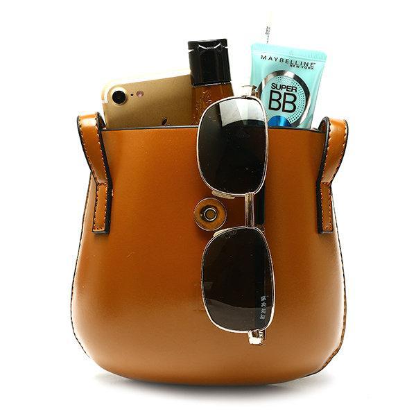Women PU Leather Mini Crossbody bag Bucket Bag Phone Bag