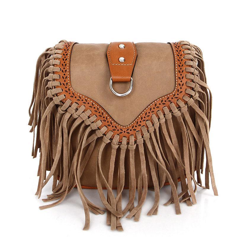 Womens' Pouch Tassel Shoulder Bag Vintage Handbag Crossbody Bags for Women Large Capacity Messenger Bags