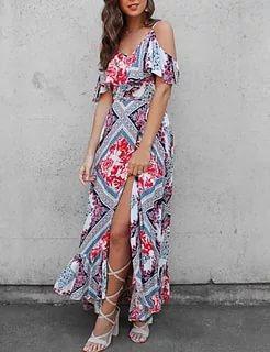 New Women Sling Long Beach Midi Dress