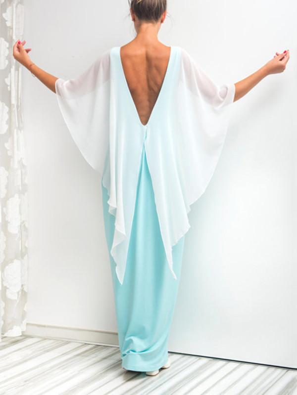 Simple Fashion Summer Round Neck with Shawl Maxi Dress Party Dress