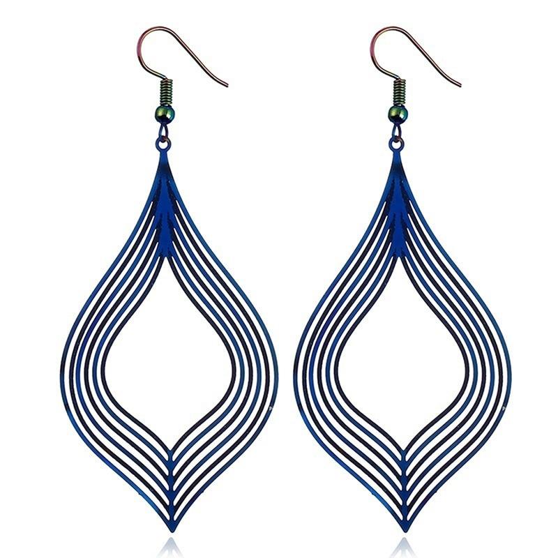 Retro Earring Women Personalized Striped Jewelry