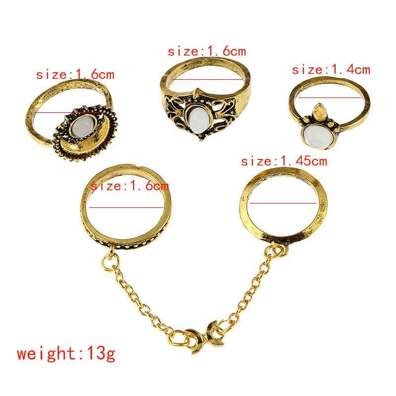 Tassel Ring Set Rings Vintage Carved Women Jewelry