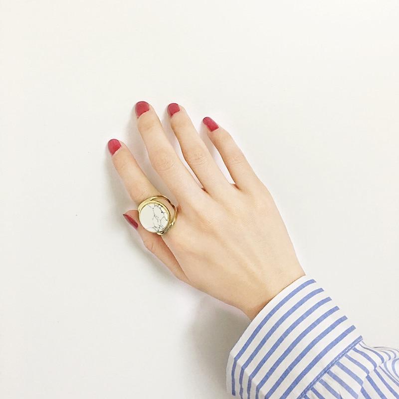 Boho Geometric Round Square Big Finger Ring