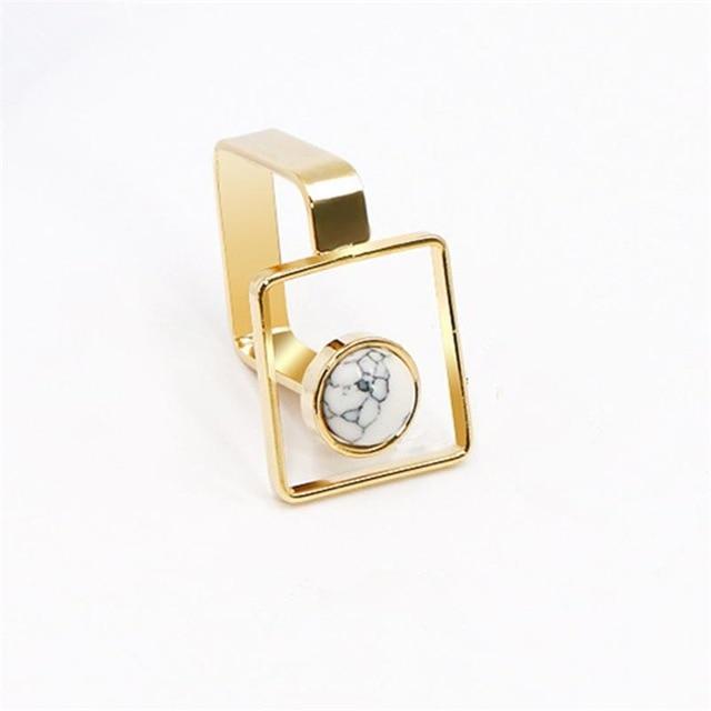 Boho Geometric Round Square Big Finger Ring