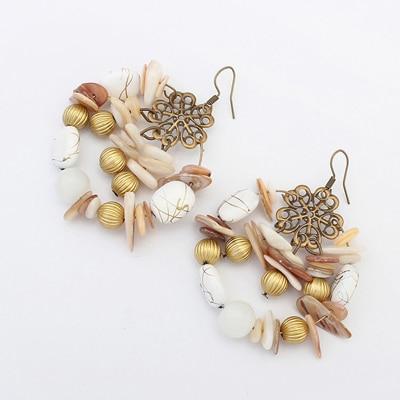 Big Circle Multicolor Boho Beads Drop Earrings Bohemia Jewelry