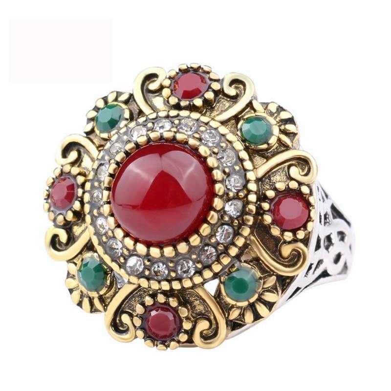 Unique Vintage Wedding Turkey Crystal Jewelry Rhinestone Ring - hiblings