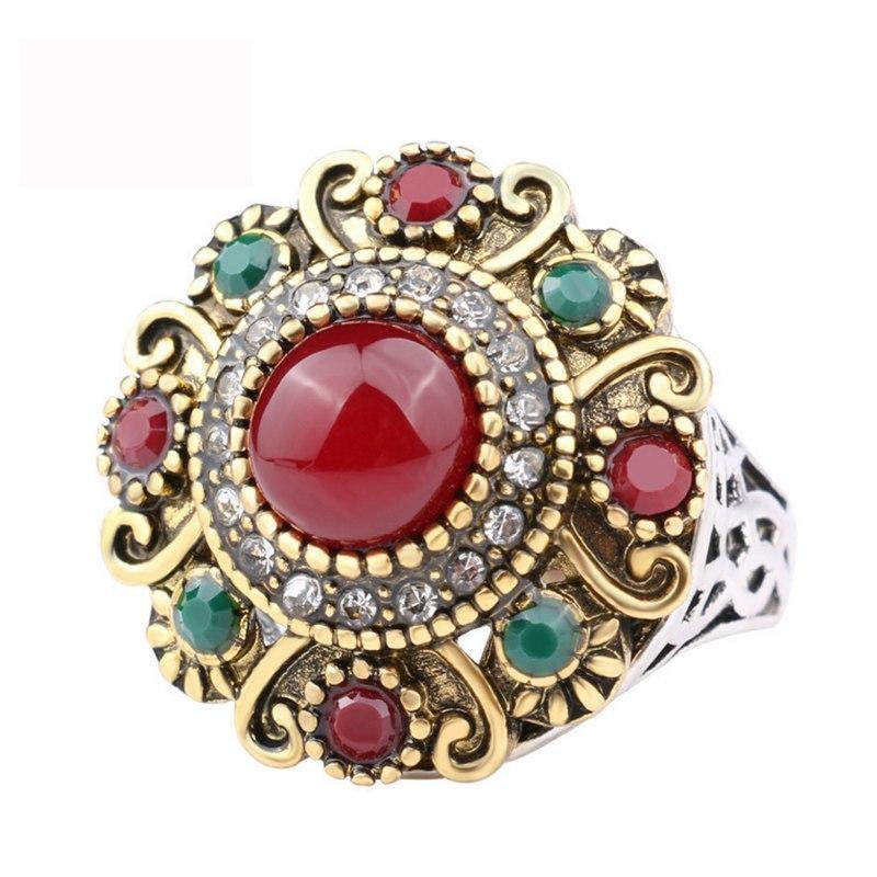 Unique Vintage Wedding Turkey Crystal Jewelry Rhinestone Ring - hiblings