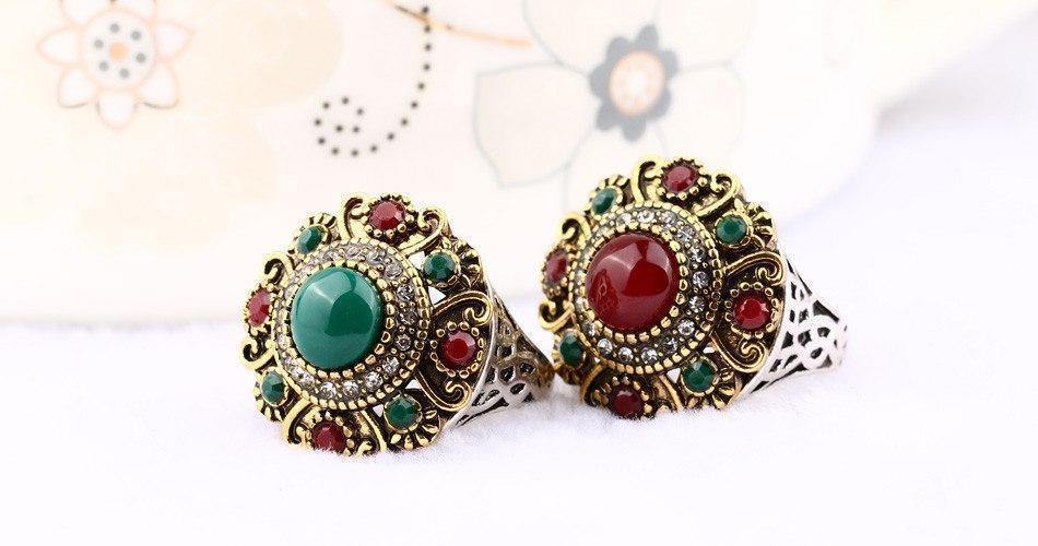 Unique Vintage Wedding Turkey Crystal Jewelry Rhinestone Ring - hiblings