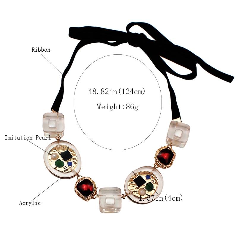 Transparent Metal Strand For Women Bohemian Multicolored Pendant Necklaces