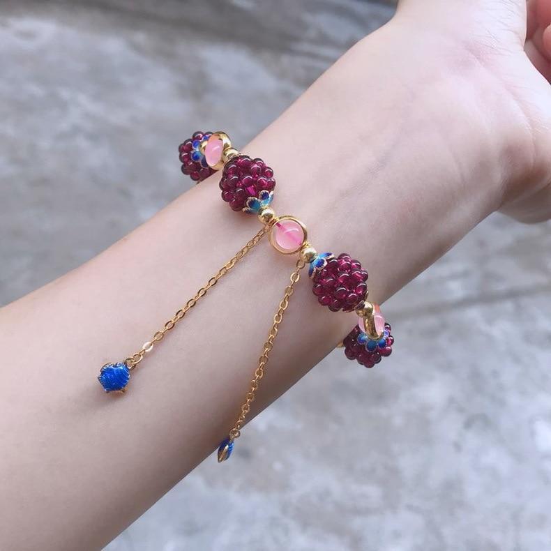 High quality Natural garnet bracelet fashion women crystal bracelet jewelry