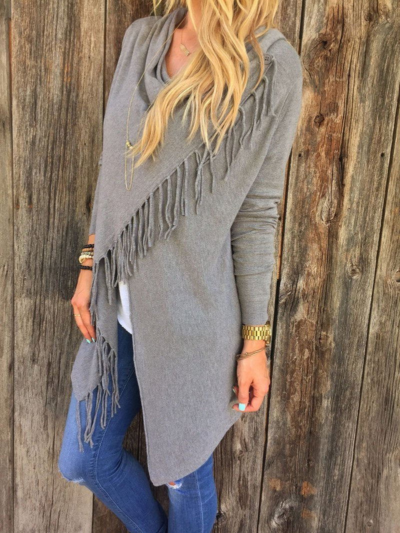 Classic Tassel Slash Sweater Top
