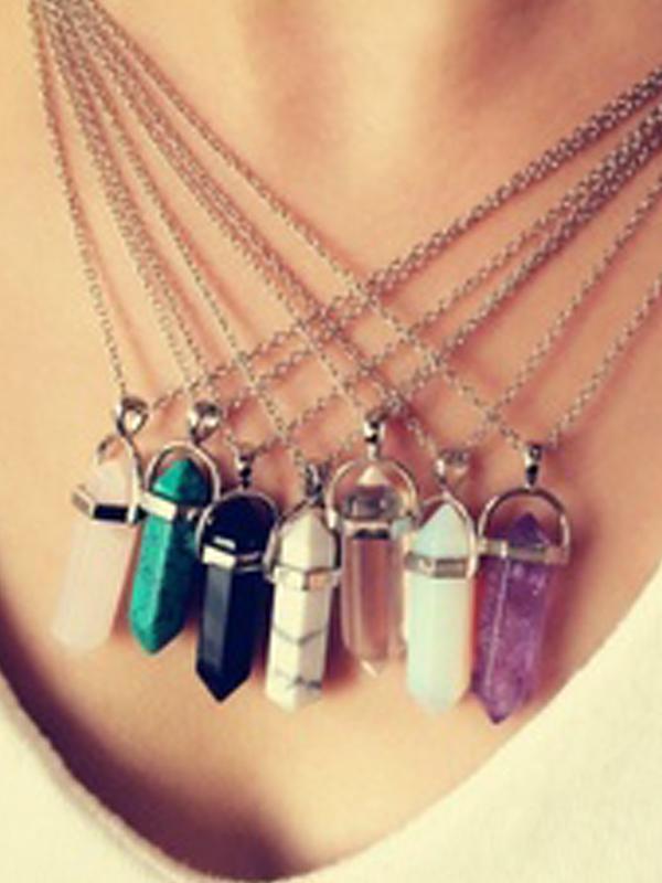 Fashion Crystal Pendant Goldplated Alloy Chain Double Layer Necklace