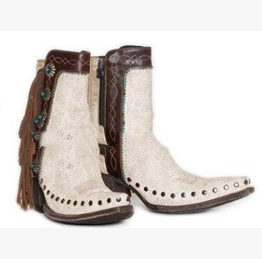 Winter The New Women's Boots Women's Shoes Tassel Zipper Comfortable Woman Retro Fashion Sexy Pu Big Size 34-43