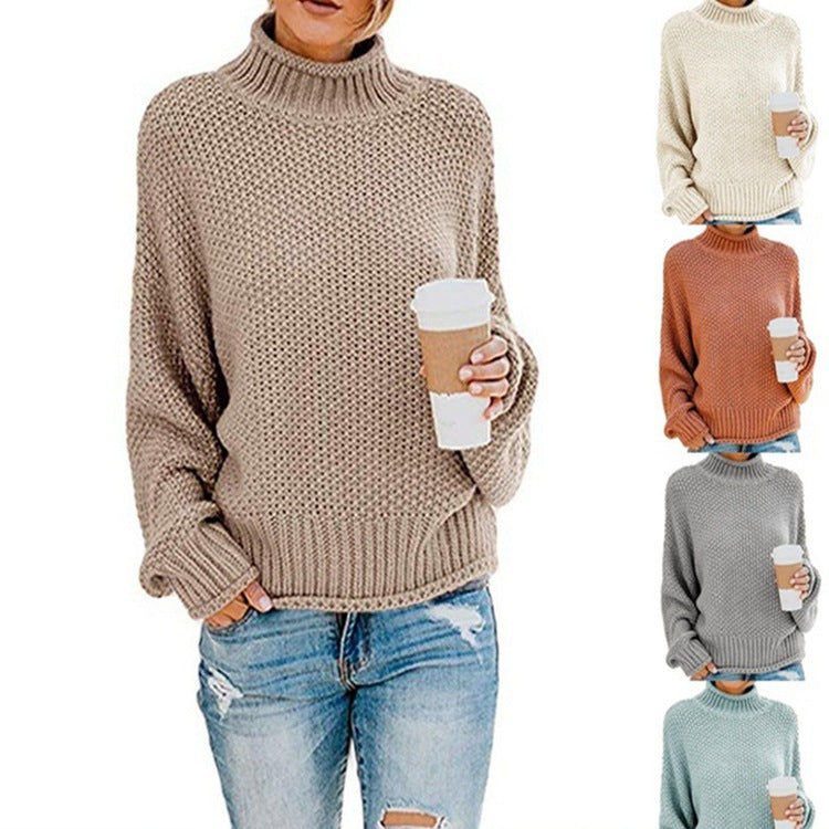 Women Fall/winter New Loose Turtleneck Pullover Plus Size Sweater