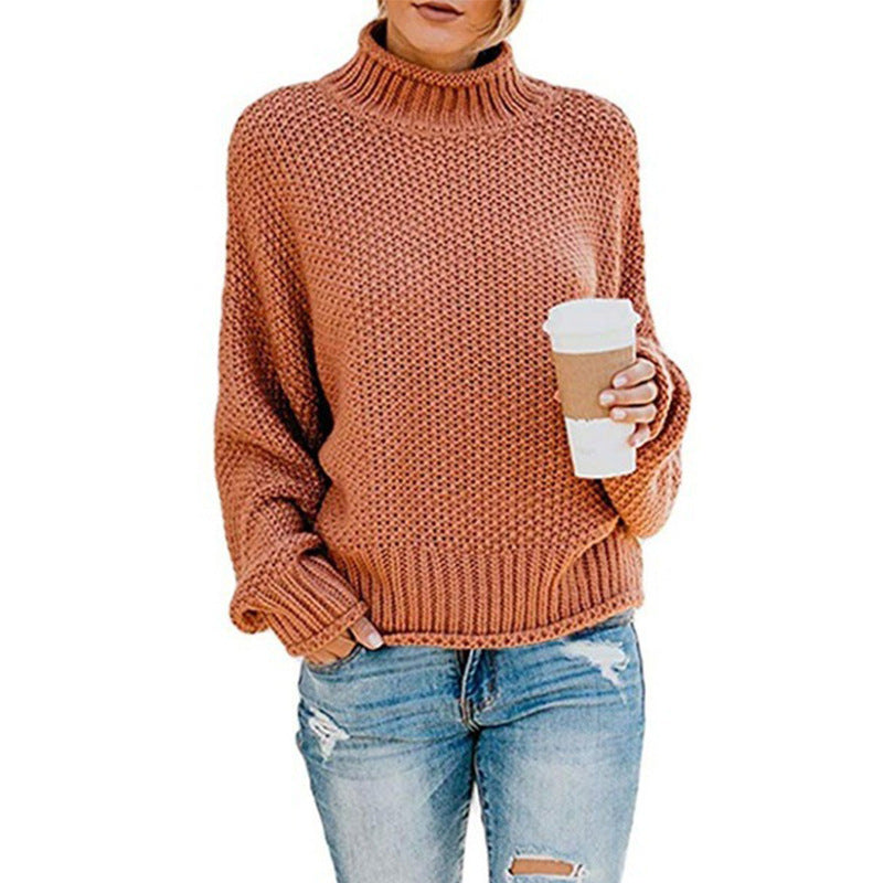 Women Fall/winter New Loose Turtleneck Pullover Plus Size Sweater