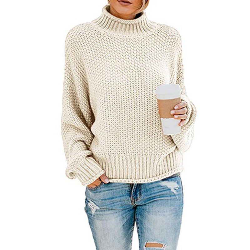 Women Fall/winter New Loose Turtleneck Pullover Plus Size Sweater