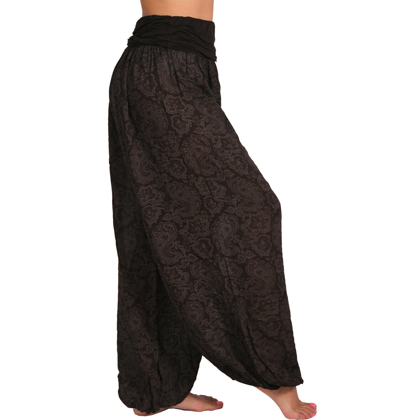 National Style Printed Long Wide Leg Pants Casual Pants Harlan Pants