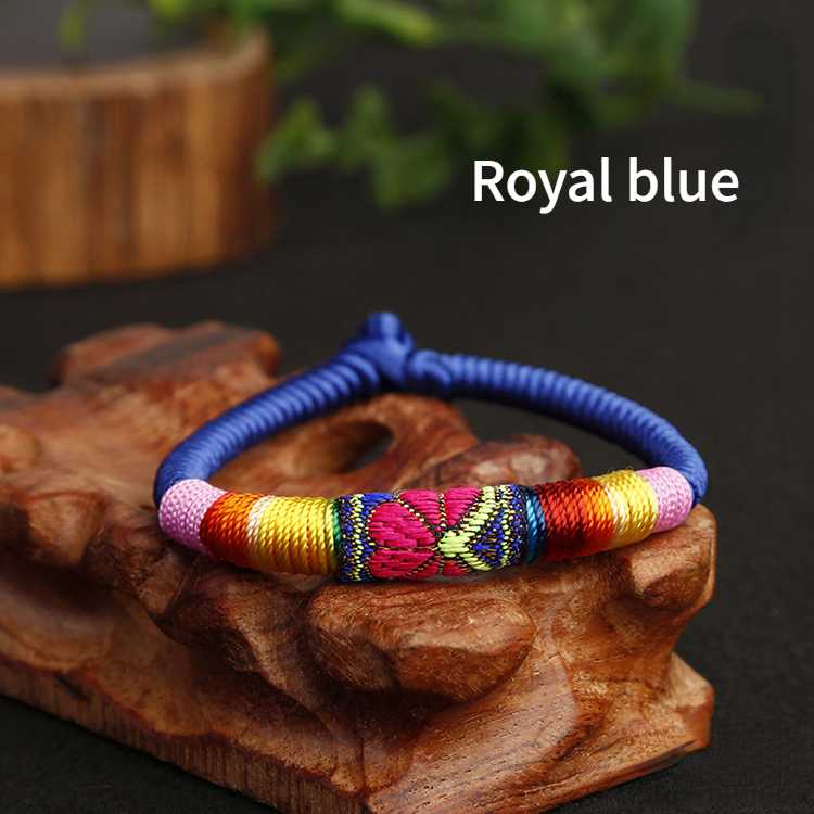 New Featured Handwoven Bracelet with Ethnic Style Embroidery Colorful Thread Bracelet for Men and Women