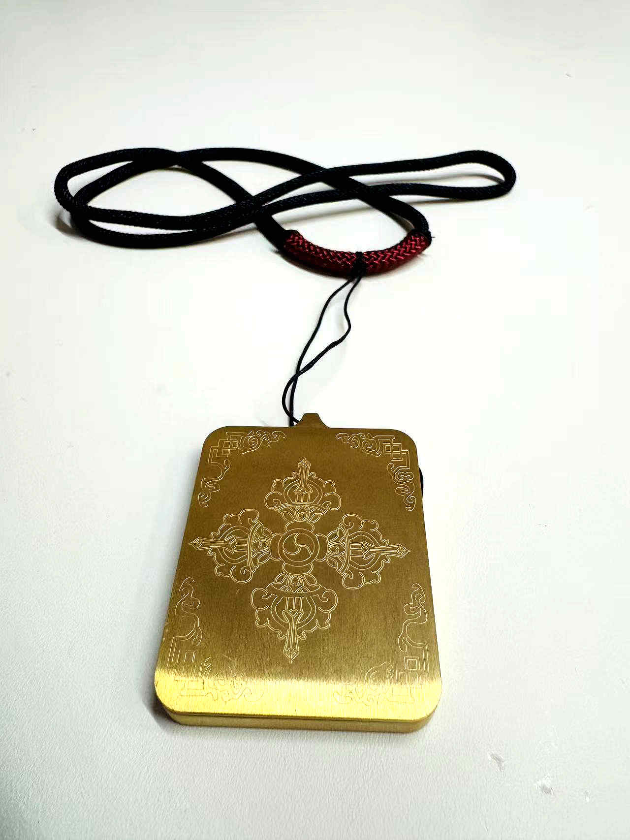 Hand-painted Tibetan Rnam-bcu Dbang-ldan Small Thangka Necklace