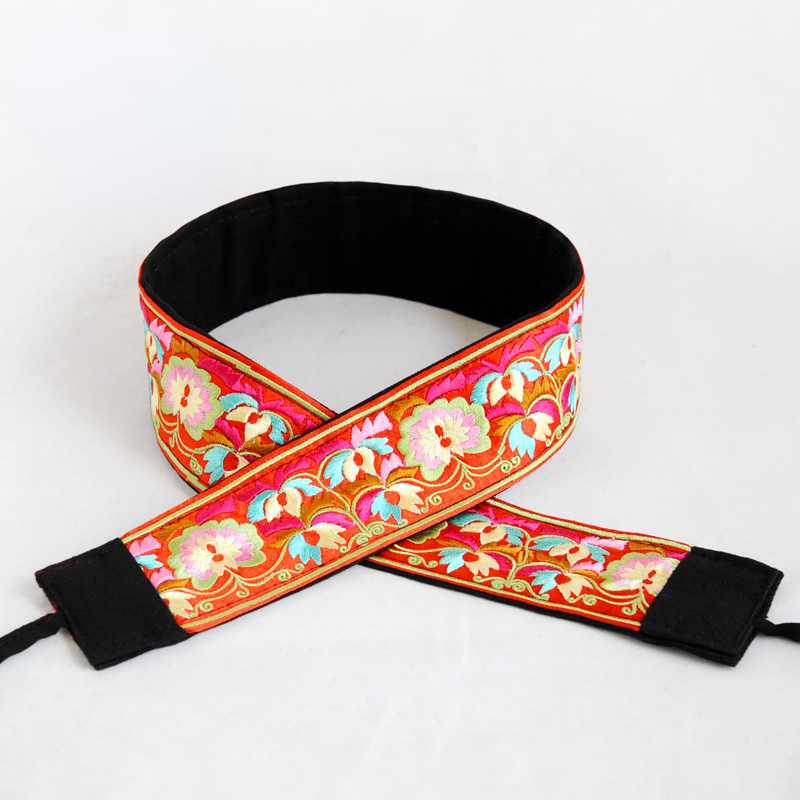 Colorful Embroidery, Wide Waistband, Women's Decorative Ethnic Style Clothing, Dress, Women's Waist, Versatile Slim Fitting Belt