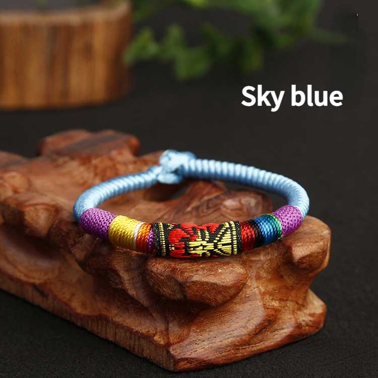 New Featured Handwoven Bracelet with Ethnic Style Embroidery Colorful Thread Bracelet for Men and Women