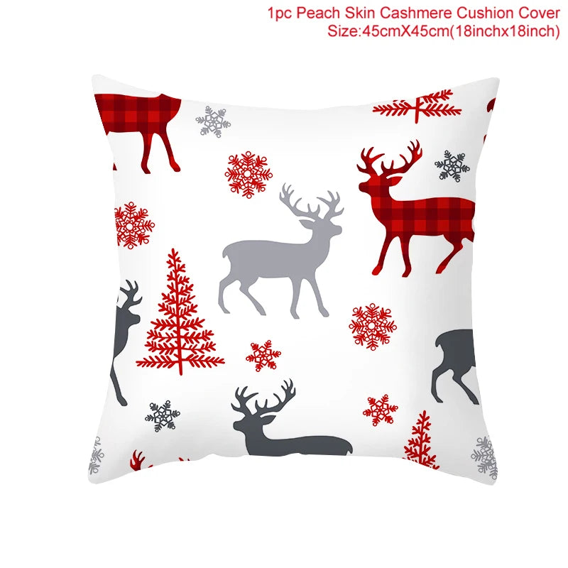 45cm Christmas Cushion Cover Navidad Merry Christmas Decorations For Home 2023 Xmas Noel Cristmas Ornaments New Year Gifts 2024