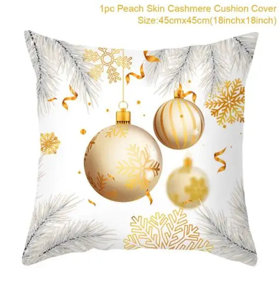 45cm Christmas Cushion Cover Navidad Merry Christmas Decorations For Home 2023 Xmas Noel Cristmas Ornaments New Year Gifts 2024