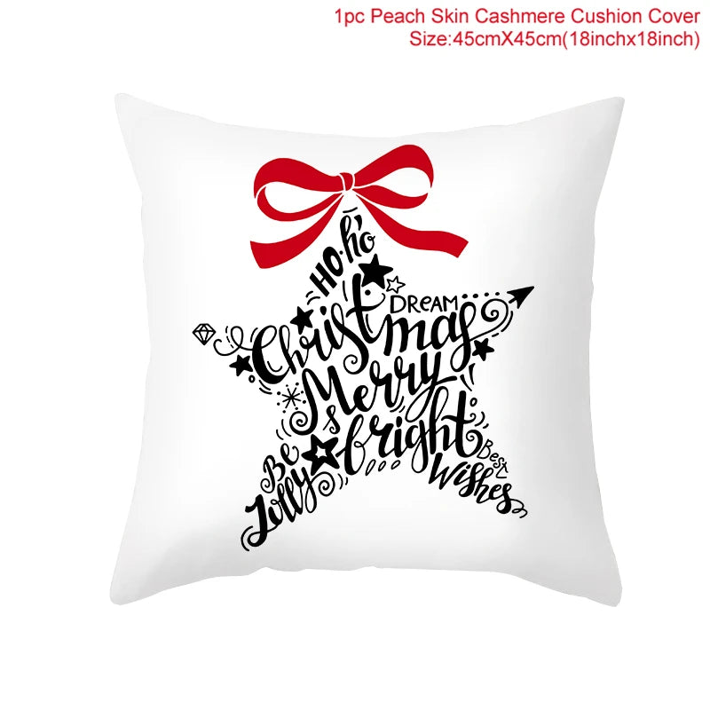 45cm Christmas Cushion Cover Navidad Merry Christmas Decorations For Home 2023 Xmas Noel Cristmas Ornaments New Year Gifts 2024