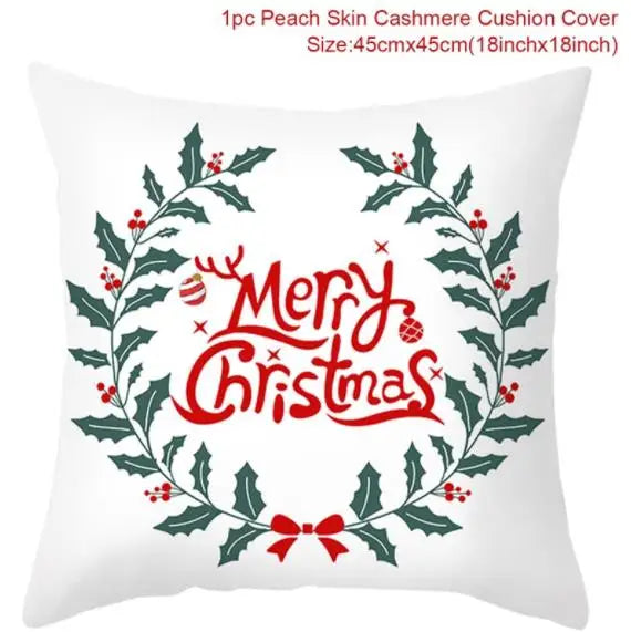 45cm Christmas Cushion Cover Navidad Merry Christmas Decorations For Home 2023 Xmas Noel Cristmas Ornaments New Year Gifts 2024