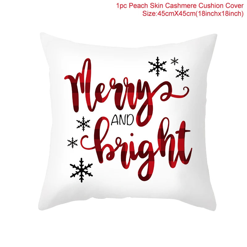 45cm Christmas Cushion Cover Navidad Merry Christmas Decorations For Home 2023 Xmas Noel Cristmas Ornaments New Year Gifts 2024