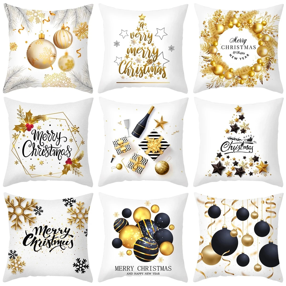 45cm Christmas Cushion Cover Navidad Merry Christmas Decorations For Home 2023 Xmas Noel Cristmas Ornaments New Year Gifts 2024