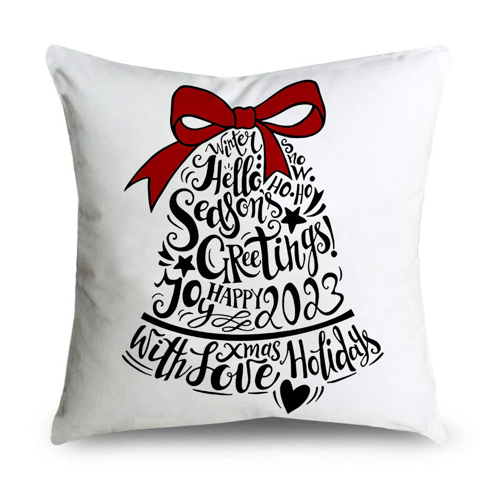 45cm Christmas Cushion Cover Navidad Merry Christmas Decorations For Home 2023 Xmas Noel Cristmas Ornaments New Year Gifts 2024