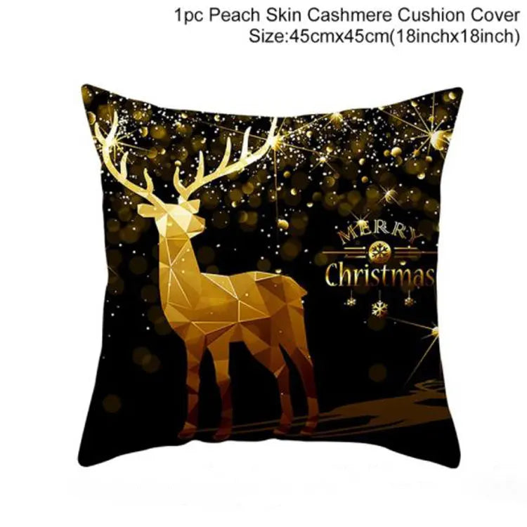 45cm Christmas Cushion Cover Navidad Merry Christmas Decorations For Home 2023 Xmas Noel Cristmas Ornaments New Year Gifts 2024