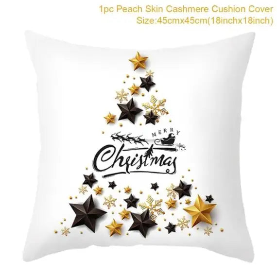 45cm Christmas Cushion Cover Navidad Merry Christmas Decorations For Home 2023 Xmas Noel Cristmas Ornaments New Year Gifts 2024