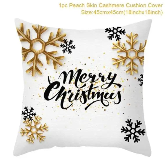 45cm Christmas Cushion Cover Navidad Merry Christmas Decorations For Home 2023 Xmas Noel Cristmas Ornaments New Year Gifts 2024