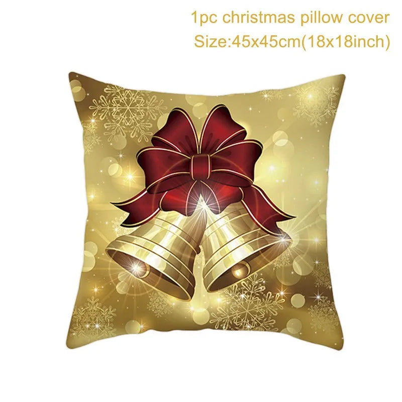 45cm Christmas Cushion Cover Navidad Merry Christmas Decorations For Home 2023 Xmas Noel Cristmas Ornaments New Year Gifts 2024