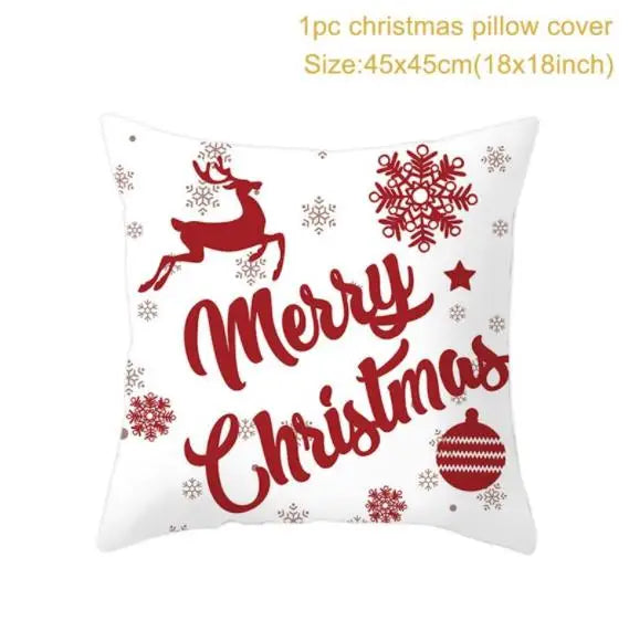 45cm Christmas Cushion Cover Navidad Merry Christmas Decorations For Home 2023 Xmas Noel Cristmas Ornaments New Year Gifts 2024