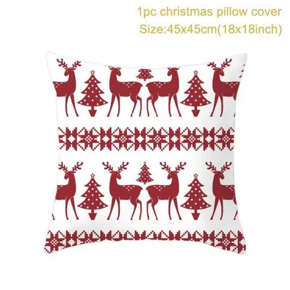 45cm Christmas Cushion Cover Navidad Merry Christmas Decorations For Home 2023 Xmas Noel Cristmas Ornaments New Year Gifts 2024