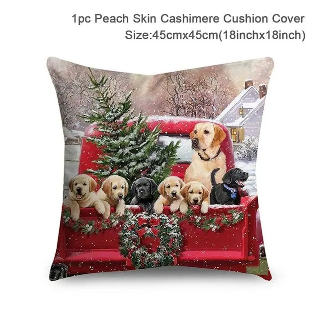 45cm Christmas Cushion Cover Navidad Merry Christmas Decorations For Home 2023 Xmas Noel Cristmas Ornaments New Year Gifts 2024